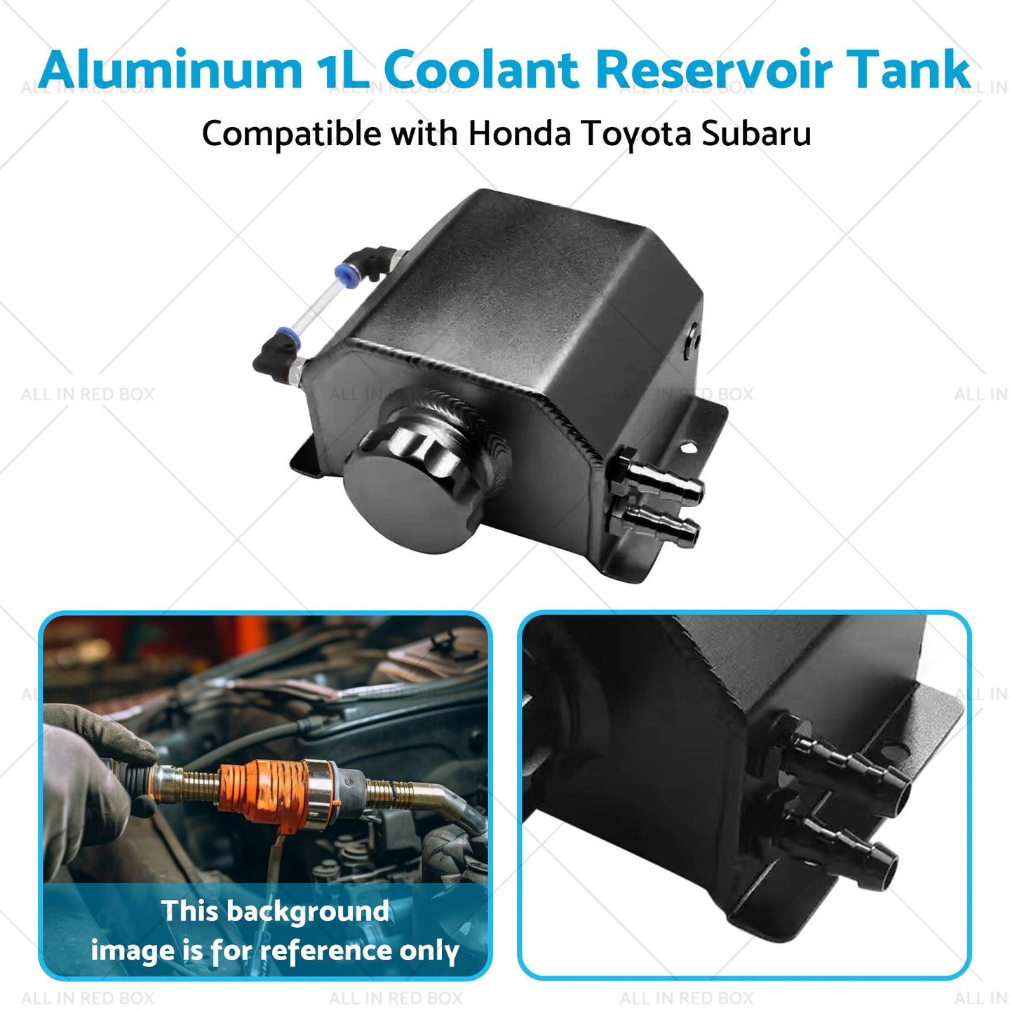 {{ 1L Aluminum Coolant Reservoir Tank Coolant Overflow Bottle Recovery Water Tank }} - Buy Car Parts Online at {{ Kaka Auto Parts }}.