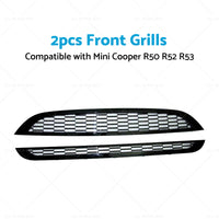 {{ 2PCS Honeycomb Mesh Front Grill Suitable for  Mini Cooper R50 R52 R53 2002-2006 }} - Buy Car Parts Online at {{ Kaka Auto Parts }}.