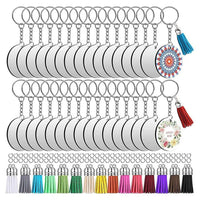 Bulk Keychain Ornament Set 150PCS Sublimation Blank Keychains Suitable For Crafts & Jewelry
