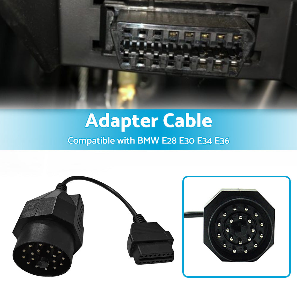 {{ 20 Pin to 16 Pin OBD2 Adapter Diagnostic Connector Cable for BMW E36 E38 E39 E46 }} - Buy Car Parts Online at {{ Kaka Auto Parts }}.