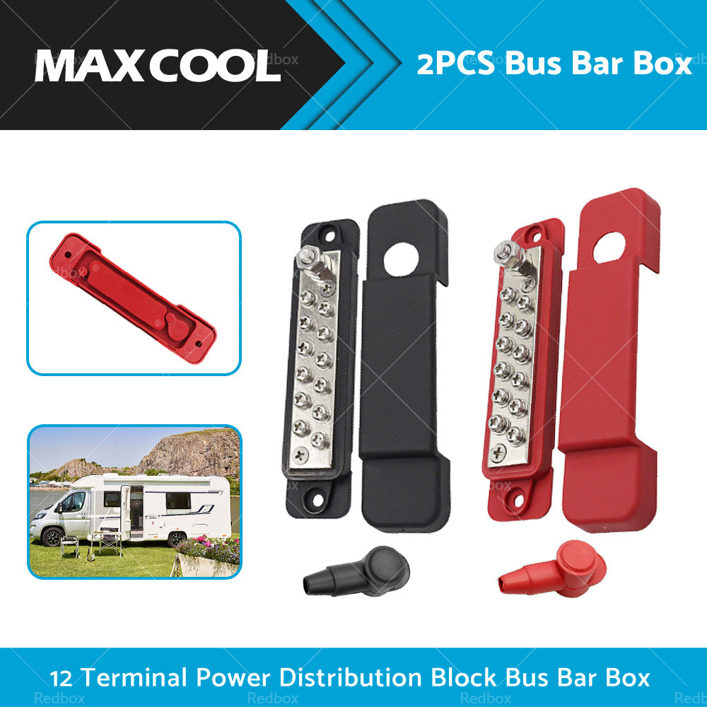 {{ 2pcs 12 Terminal Power Distribution Block Bus Bar DC 48V 12P Wiring Bars AU }} - Buy Car Parts Online at {{ Kaka Auto Parts }}.