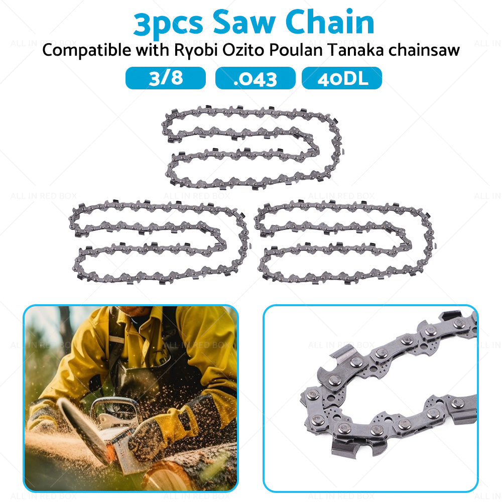 {{ 3PCS 3 8. 043 40DL Chainsaw Chain 10inch Suitable for OZITO 18V OCS-018 PXCCSS-018 }} - Buy Car Parts Online at {{ Kaka Auto Parts }}.