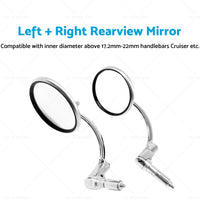 {{ Chrome Round Rearview Bar End Mirror Suitable for Motorcycle Chopper Racer }} - Buy Car Parts Online at {{ Kaka Auto Parts }}.