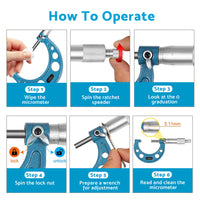 6x Precision Outside Micrometers 0-150mm Suitable For Machinist ¡§C Carbide 0.01mm