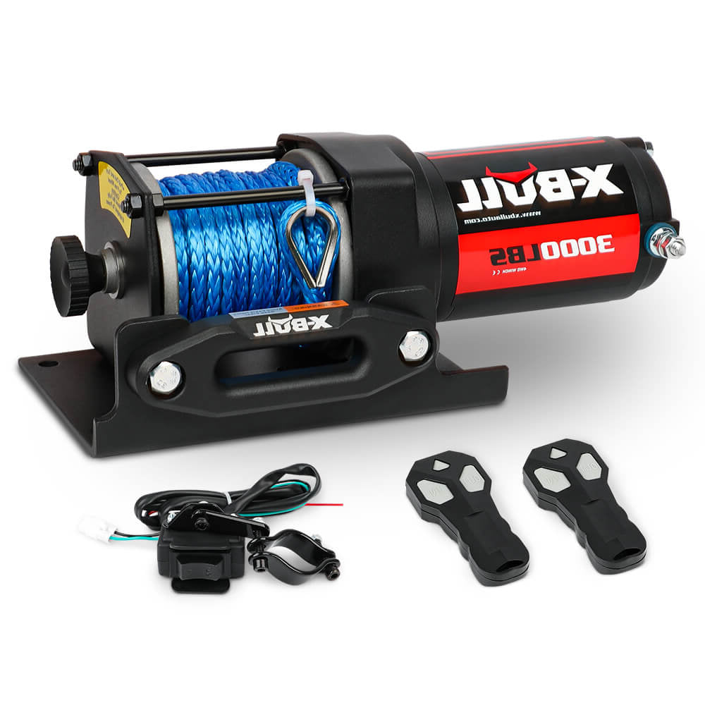 {{ Electric Winch 12V 3000lbs Synthetic Rope 2 Remotes Suitable For ATV UTV Boat }} - Buy Car Parts Online at {{ Kaka Auto Parts }}.