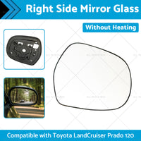 {{ Right Mirror Glass Suitable for Toyota LandCruiser Prado 120 03-09 NO Heated RH }} - Buy Car Parts Online at {{ Kaka Auto Parts }}.