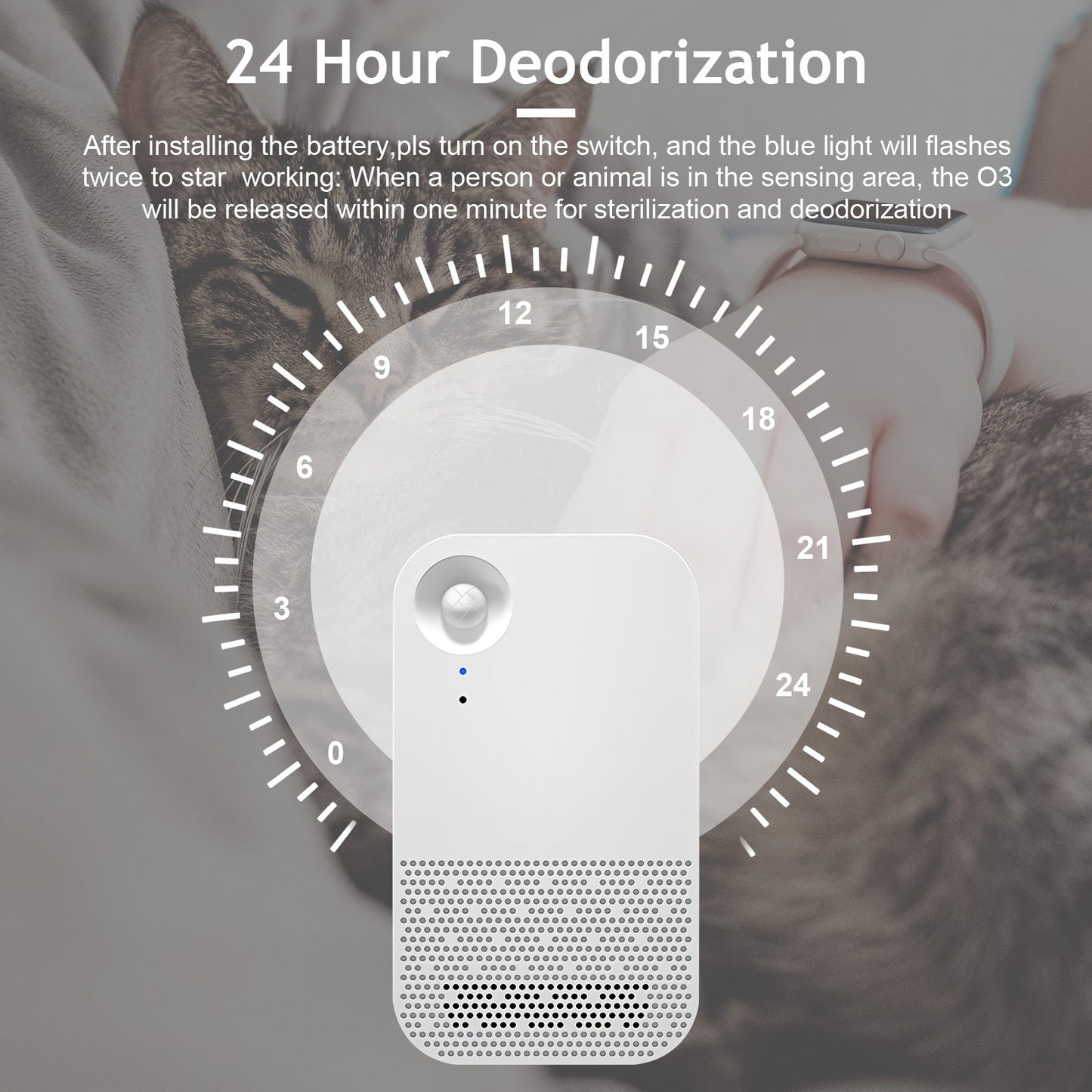Pet Cat Litter Box Deodorizer Odor Eliminator Remover Dust-Free Bathroom
