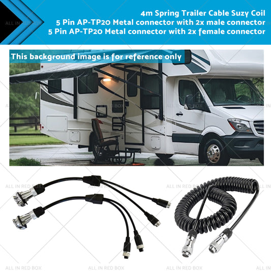 {{ Suitable For Caravan Truck Suzy Coil 2x 5pin Connector 4m to 4pin Towing Spring }} - Buy Car Parts Online at {{ Kaka Auto Parts }}.
