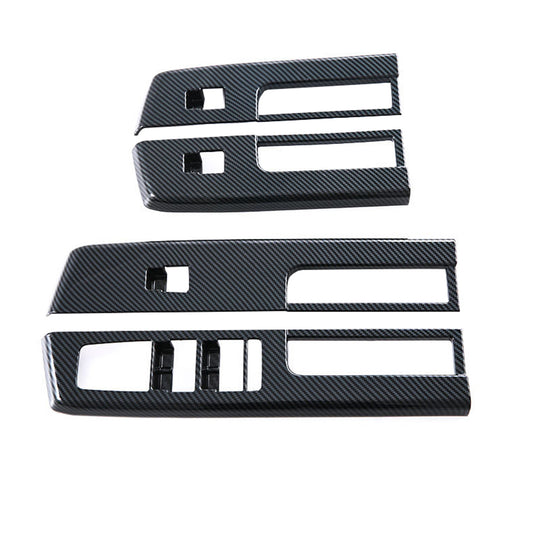 4x Window Lift Panel Cover Trim Suitable For Mitsubishi L200 Triton 23-25 Carbon