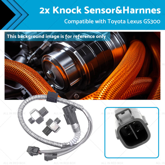 {{ 89615-12090 2x Knock Sensor and Harnnes Suitable for Toyota Lexus GS300 3. 0L 4Runner }} - Buy Car Parts Online at {{ Kaka Auto Parts }}.