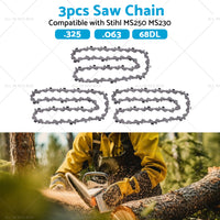 {{ 3PCS Chainsaw Chain. 325 063 68DL Suitable for Stihl 18inch MS250 MS251 MS230 MS231 }} - Buy Car Parts Online at {{ Kaka Auto Parts }}.