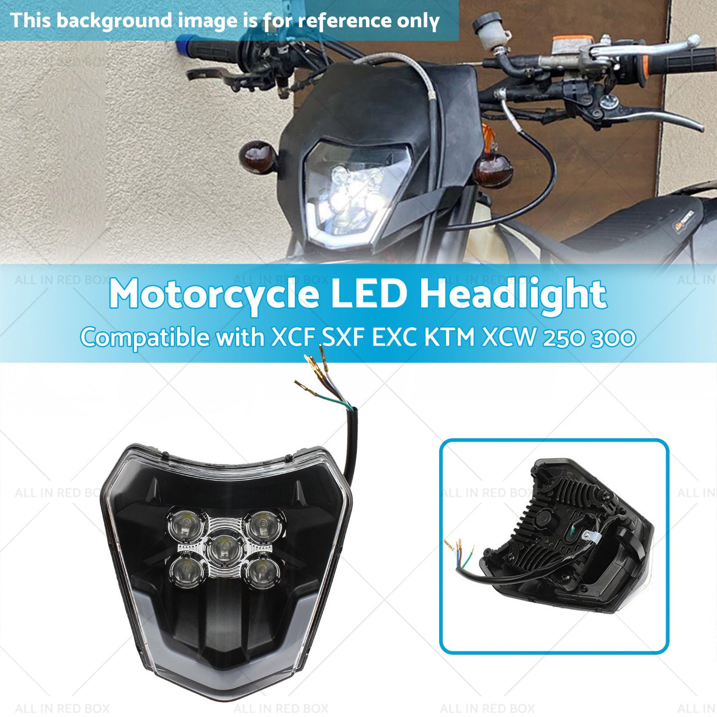 {{ Motorcycle LED Headlight Suitable For XCF SXF EXC KTM XCW 250 300 350 450 500 }} - Buy Car Parts Online at {{ Kaka Auto Parts }}.