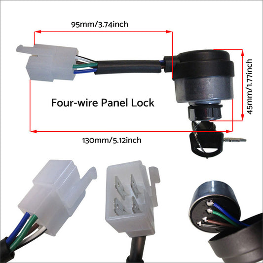 4 Wire Pin Key Ignition Switch For Chinese Gasoline Generator 2KW 3KW 168F 170F