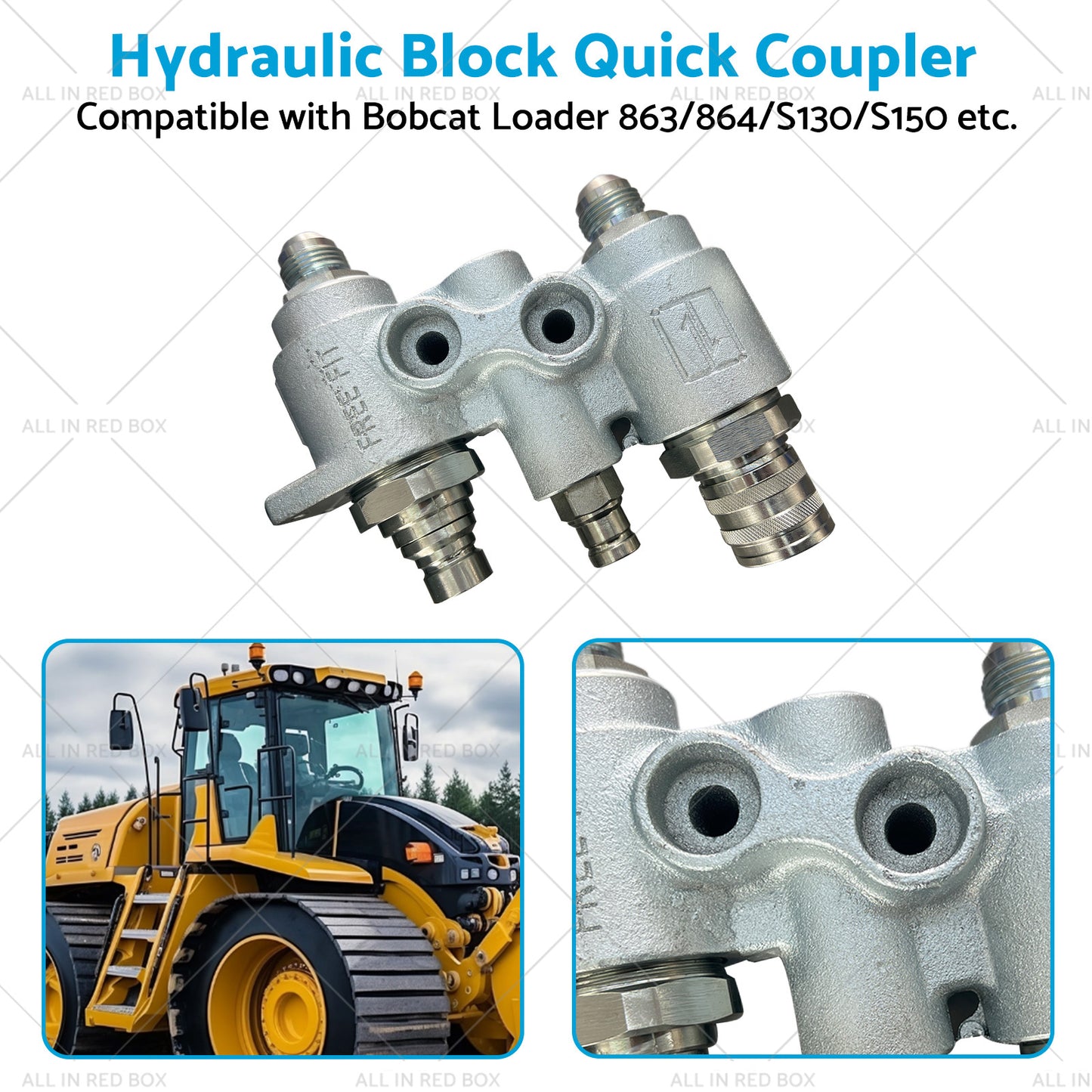 {{ For Bobcat Hydraulic Block Quick Coupler Flat Face FFH Auxillary Valve 6678076 }} - Buy Car Parts Online at {{ Kaka Auto Parts }}.