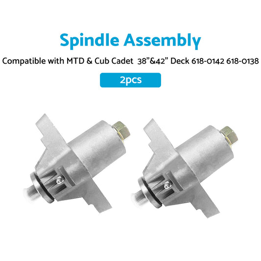 2x Spindle Assembly Suitable For MTD  and  Cub Cadet  38inch and 42inch Deck 618-0138 618-0142