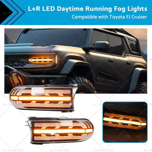 {{ LED Fog Lights Daytime Running Light Suitable for DRL Toyota FJ Cruiser 07-21 }} - Buy Car Parts Online at {{ Kaka Auto Parts }}.