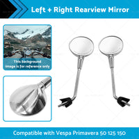{{ Left  and  Right Rearview Mirror Chrome Suitable For Vespa Primavera 50 125 150 }} - Buy Car Parts Online at {{ Kaka Auto Parts }}.