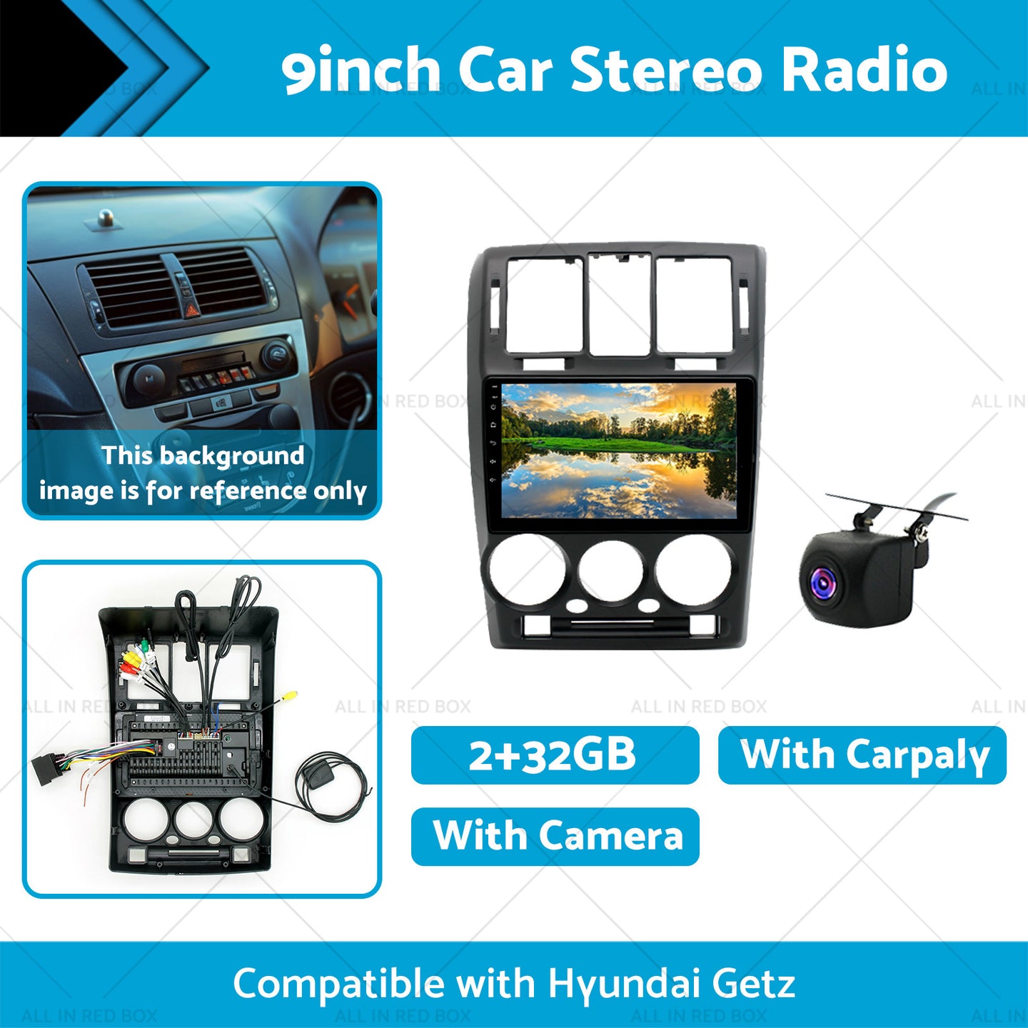 {{ 32GB 9in Car Radio Stereo Apple Android 13 w or Cam For Suitable for Hyundai Getz }} - Buy Car Parts Online at {{ Kaka Auto Parts }}.