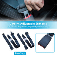 {{ 2 Set Car Truck 2 Point Retractable Adjustable Seat Lap Sash Belt Strap Seatbelt }} - Buy Car Parts Online at {{ Kaka Auto Parts }}.