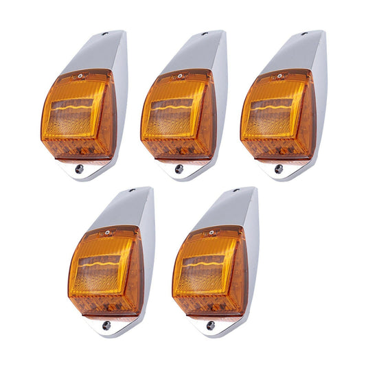 5x Roof Marker Lights 17 LED Clear Amber 12V Suitable For Truck Cab Top Running Light