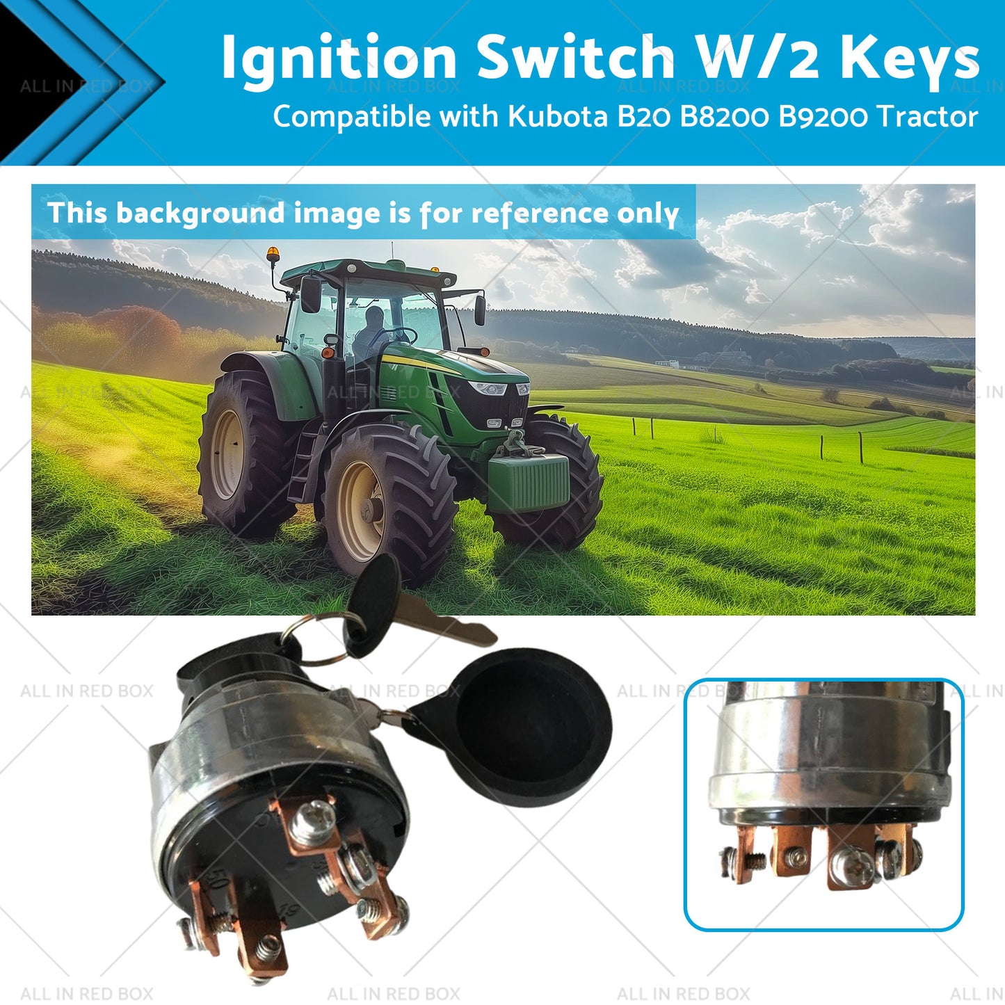 {{ 67800-55160 Ignition Switch W or 2 Keys Suitable for Kubota B20 B8200 B9200 Tractor }} - Buy Car Parts Online at {{ Kaka Auto Parts }}.