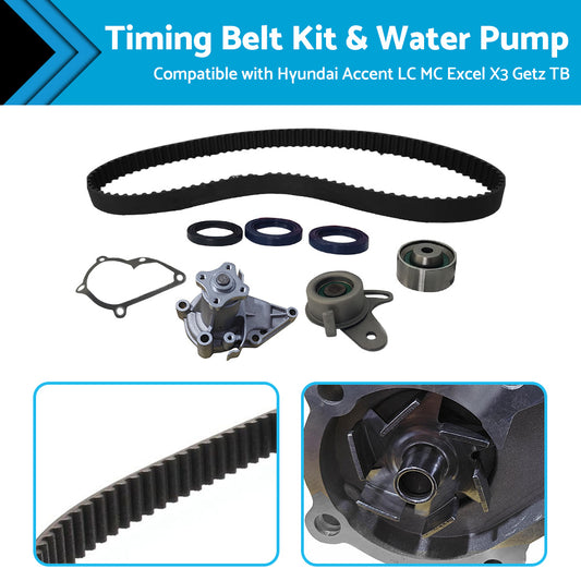 {{ Timing Belt Kit  and  Water Pump Suitable For Hyundai Accent LC MC Excel X3 Getz TB }} - Buy Car Parts Online at {{ Kaka Auto Parts }}.