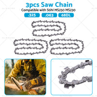{{ 3PCS Chainsaw Chain. 325 063 68DL Suitable for Stihl 18inch MS250 MS251 MS230 MS231 }} - Buy Car Parts Online at {{ Kaka Auto Parts }}.