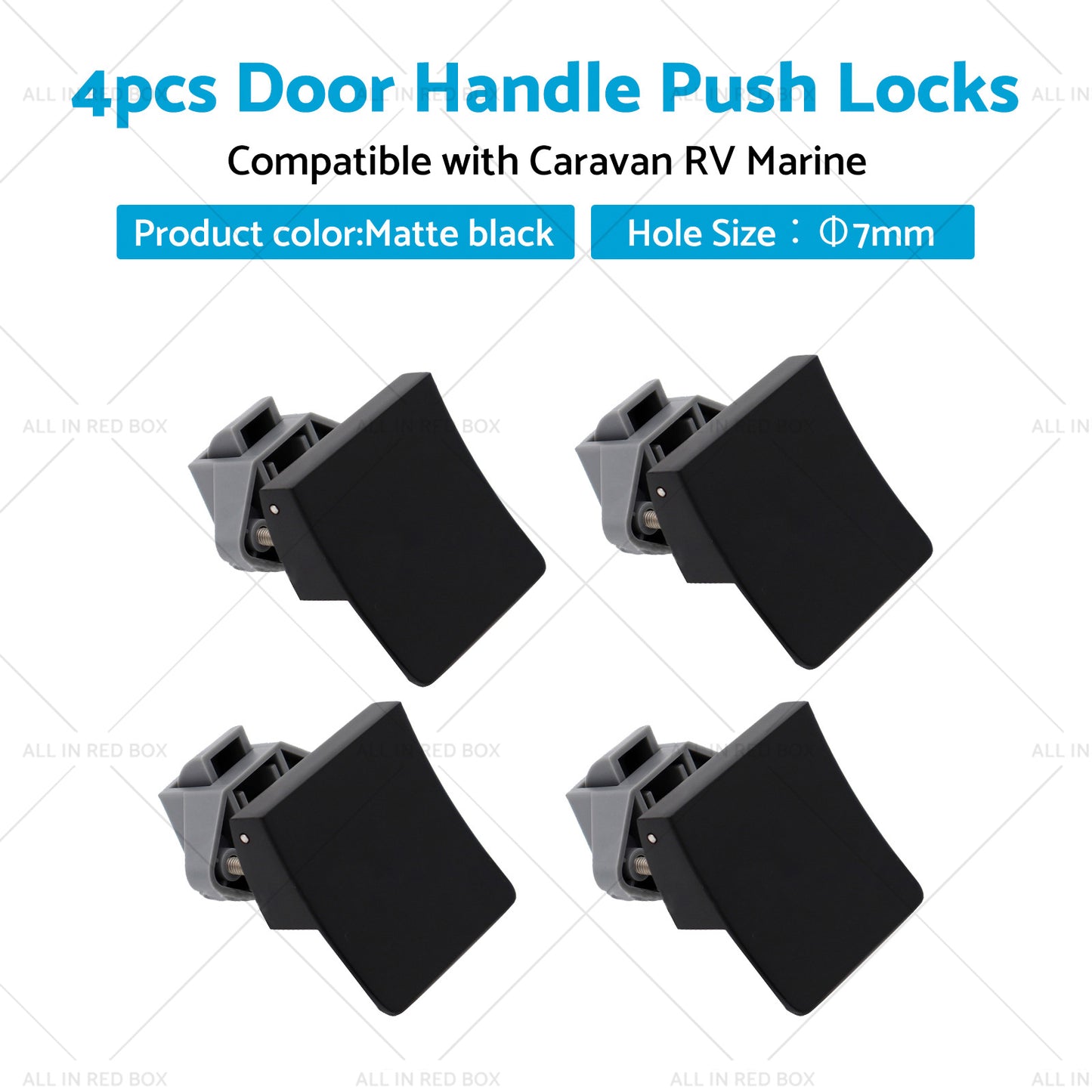 {{ 4pcs Handle Push Locks Square Shape Suitable for Caravan RV Marine Latch Knob }} - Buy Car Parts Online at {{ Kaka Auto Parts }}.