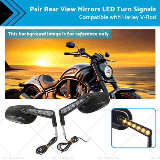 {{ 2x Rear View Mirrors LED Turn Signals Muscle Suitablefor Harley Davidson V-Rod }} - Buy Car Parts Online at {{ Kaka Auto Parts }}.