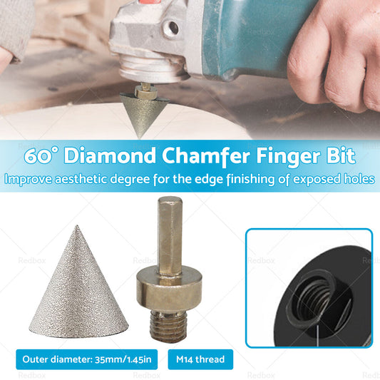 1 Pcs 35mm Diamond Chamfer Finger Bit Ceramic Tile Milling Cone Bit Cut