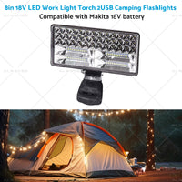 {{ 18V 8in LED Work Light Torch Camping Flashlights 2USB Suitablefor Makita Battery }} - Buy Car Parts Online at {{ Kaka Auto Parts }}.