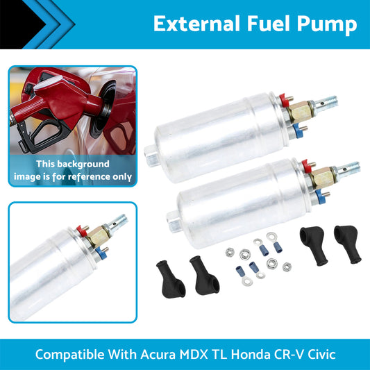 2x External Inline Fuel Pumps Suitable For Honda Civic 1.5L 1.8L 1994-2013