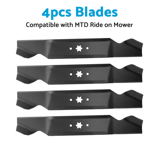 4x Blades Suitable for 38 inch  MTD Ride on Mowers 6 Point Centre Hole 742-0654
