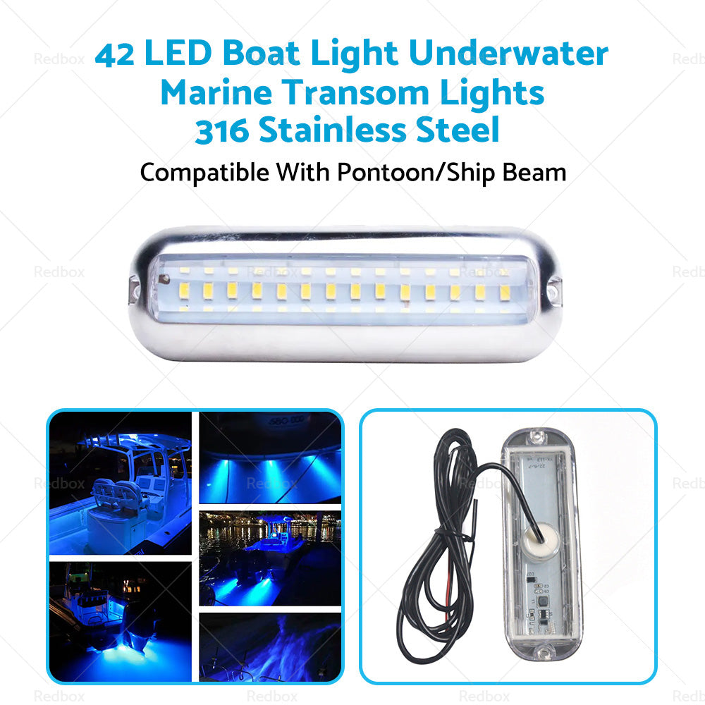 {{ 42LED Boat Light Underwater Marine Transom Lights 316 Stainless Steel Pontoon }} - Buy Car Parts Online at {{ Kaka Auto Parts }}.