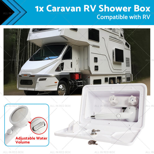 {{ 1 Set External RV Caravan Shower Box Exterior Faucet Camper Trailer Boat White }} - Buy Car Parts Online at {{ Kaka Auto Parts }}.