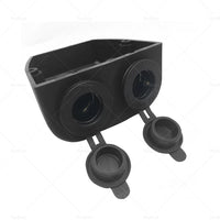 {{ 12V-24V DOUBLE SURFACE MOUNT DUAL POWER SOCKET BLACK Cigarette Boat Caravan RV }} - Buy Car Parts Online at {{ Kaka Auto Parts }}.