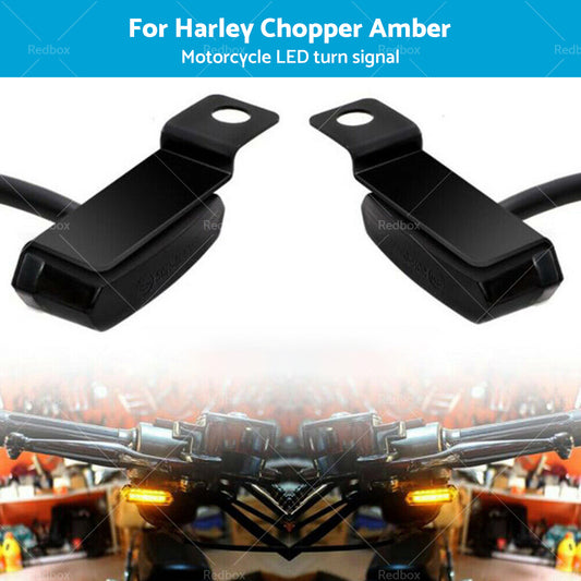 6 LED Mini Motorcycle Front Turn Signal Indicator Amber Light For Harley Chopper