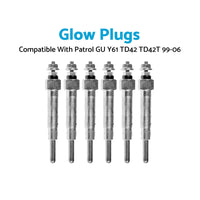Glow Plug X6 Suitable for Nissan Patrol GU Y61 TD42 TD42T 4.2L 99-06 11065-G2400