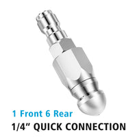 {{ Stainless Steel Sewer Jetter Nozzle For Pressure Washer w or 1 or 4''Connect for Drain }} - Buy Car Parts Online at {{ Kaka Auto Parts }}.