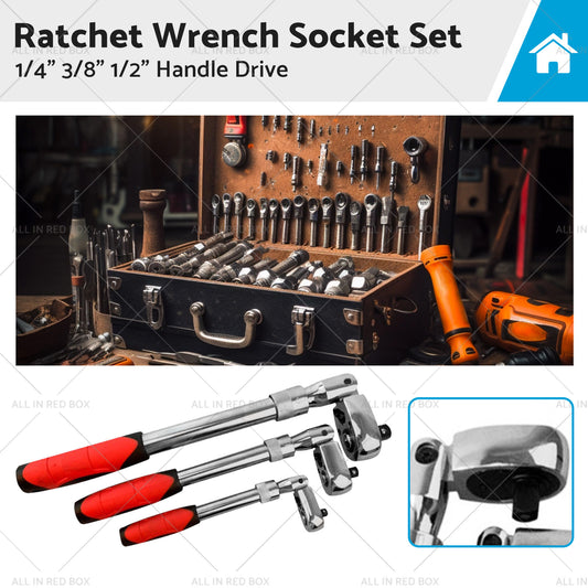 {{ 3x Ratchet Wrench Socket Set 1 4inch 3 8inch 1 2inch Handle Drive 72 Teeth Quick Release }} - Buy Car Parts Online at {{ Kaka Auto Parts }}.