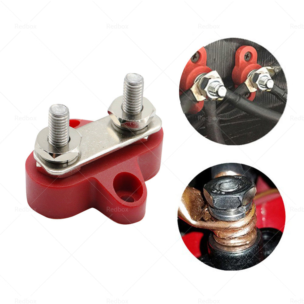 {{ M6 Bus Bar Terminal Block Heavy Duty Red Dual Power Distribution Stud }} - Buy Car Parts Online at {{ Kaka Auto Parts }}.