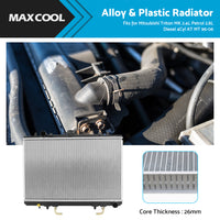 {{ H or D Radiator For Mitsubishi Triton MK 2. 4L Petrol 2. 8L Diesel 4Cyl AT MT 96-06 }} - Buy Car Parts Online at {{ Kaka Auto Parts }}.