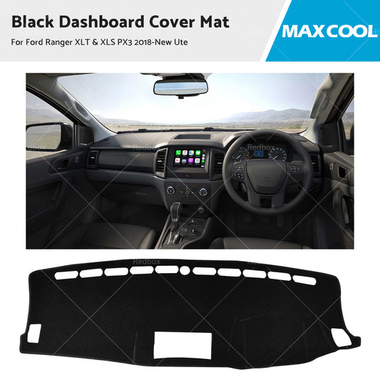 {{ Black Dash Cover Mat for Ford Ranger XLT  and  XLS PX3 2018-New Ute }} - Buy Car Parts Online at {{ Kaka Auto Parts }}.