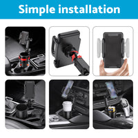 2-in-1 Universal Car Cup Holder Phone & GPS Mount Suitable For Adjustable 360?? Angle