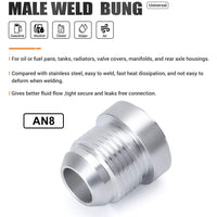{{ AN8 Male Aluminium weld on JIC bungs x 2 fitting -10AN JXSS032-10-A }} - Buy Car Parts Online at {{ Kaka Auto Parts }}.