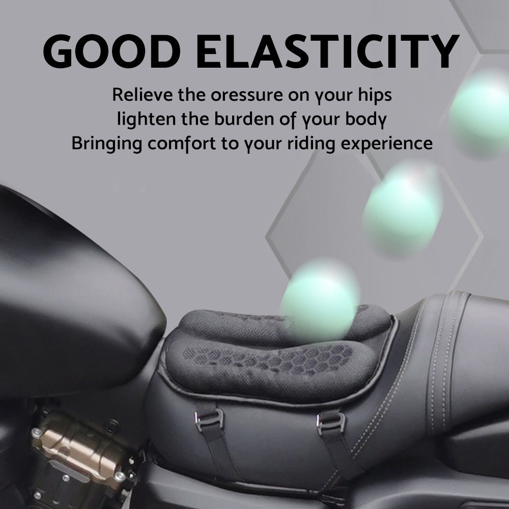 Foldable Passenger Motorcycle Gel Rear Seat Cushion with 3D Honeycomb Structure