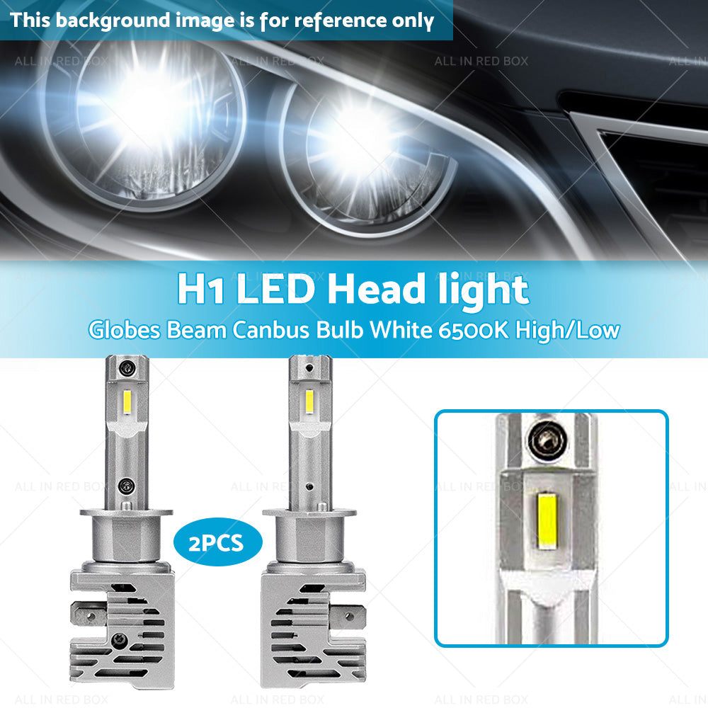 {{ 2X H1 LED Car Head light Conversion Globes Beam Canbus Bulb White 6500K High Low }} - Buy Car Parts Online at {{ Kaka Auto Parts }}.