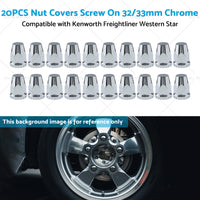 {{ 20x Nut Covers Screw Chrome 33mm Suitable for Kenworth Freightliner Western Star }} - Buy Car Parts Online at {{ Kaka Auto Parts }}.