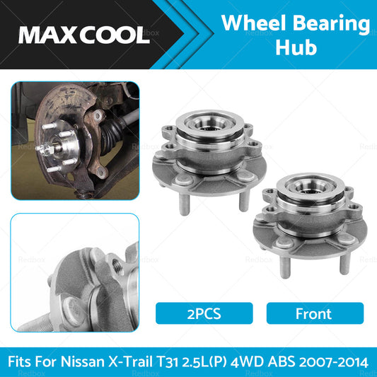 2PCS Front Wheel Bearing Hub Fits For Nissan X-Trail T31 2. 5L P  4WD ABS 07-14