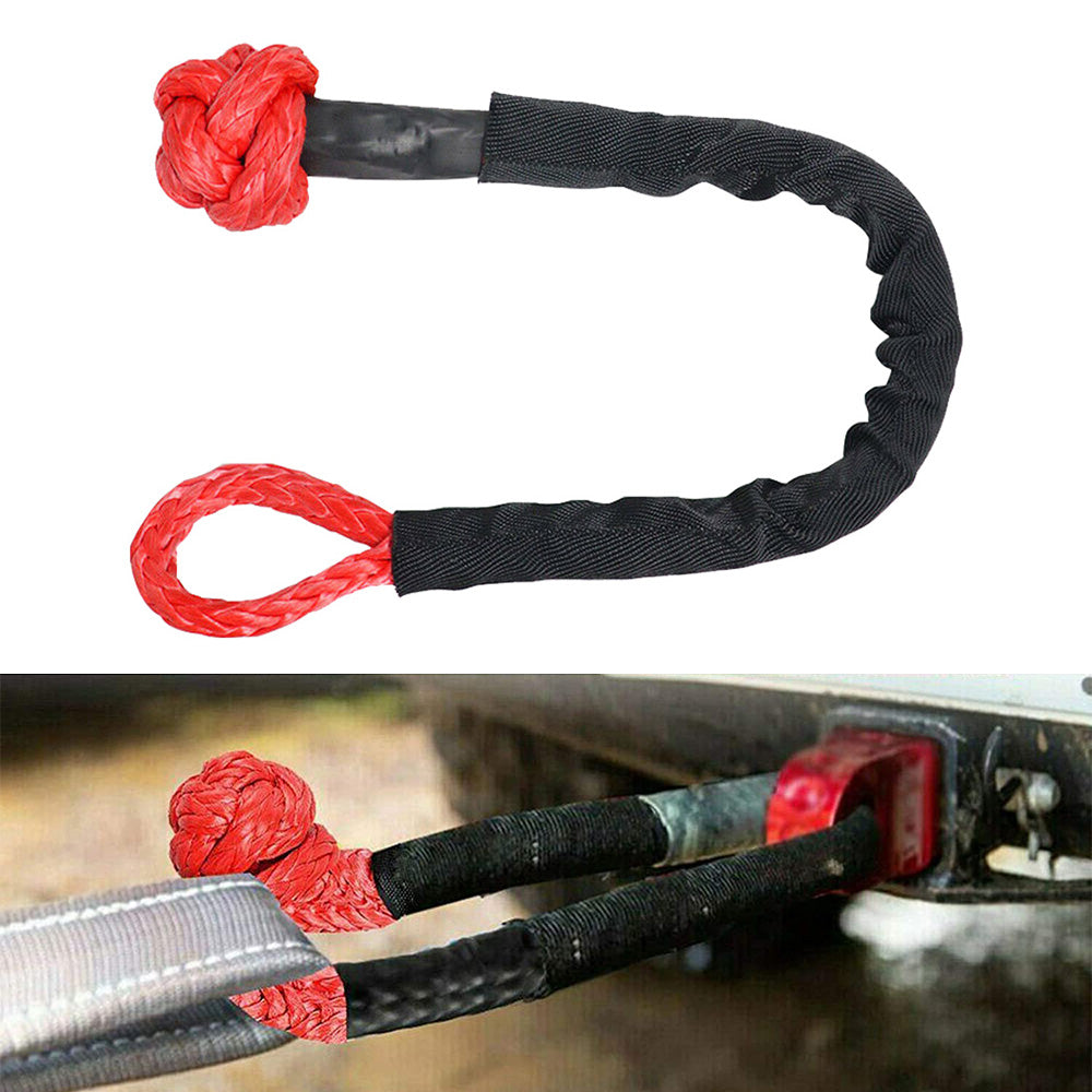 Recovery Pulley Kit Suitable For Winch Ropes 3/8 inch & 1/2 inch Soft Shackle Red & Black